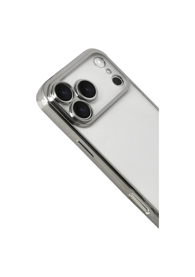 Newface Apple iPhone Uyumlu - 17 Pro Max Razer Lensli Silikon - Gümüş Belirtilmemiş