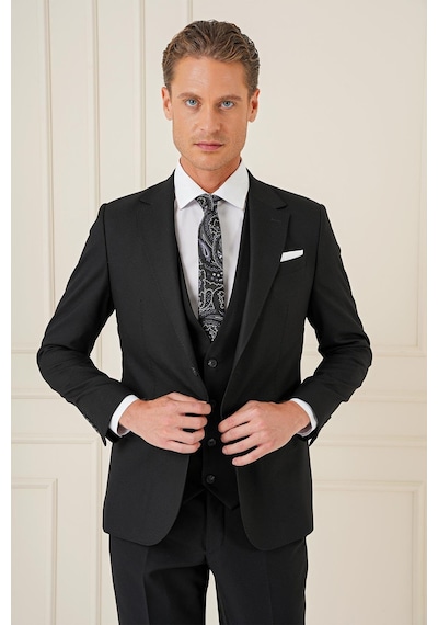 Efor Tk 903 Slim Fit Siyah Klasik Takım Elbise Siyah