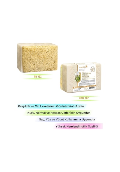 Organicsun Doğal Kabak Lifli Keçi Sütü Sabunu 2 x 120 G