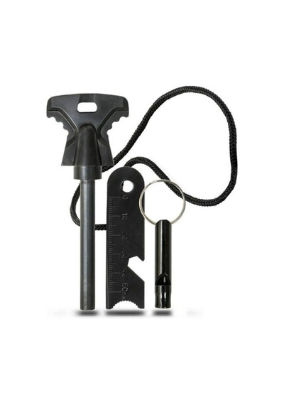 Yclshop Acil Durum Magnezyum Çubuk Çakmaktaşı Siyah