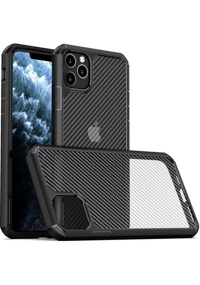 Apple Uyumlu iPhone 11 Pro Max Kılıf Zore Inoks Fiber Yüzey Tasarım Kılıf Siyah