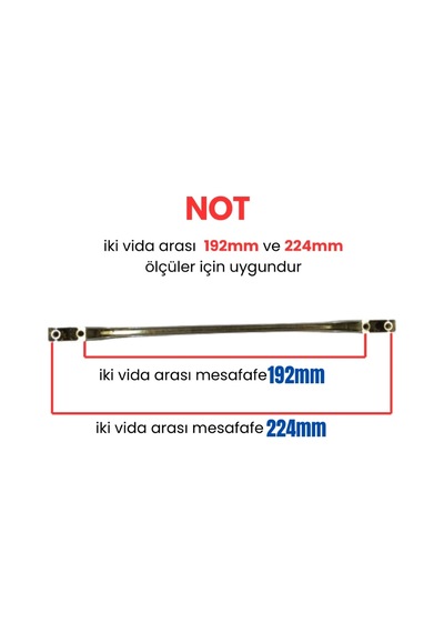 4 Adet Ezgi Krom Metal Mobilya Kulpu 192mm - 224mm Krom