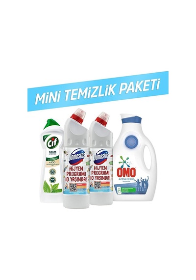 Cif + Domestos + Omo Temizlik Paketi 4'lü Set