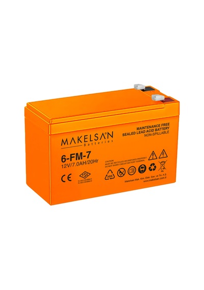 Makelsan Vlra 7ah 12v Tse, Kuru Tip Ups+güvenlik Aküsü