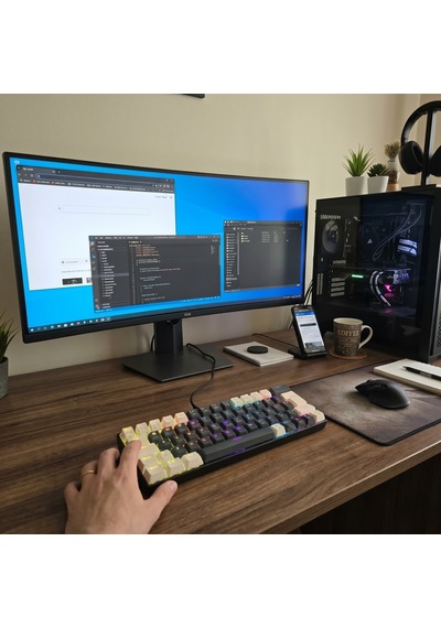 Mekanik Rgb Gaming Klavye 12 Farklı Işık Modu Hot Swap 64 Tuslu Double Shot Örgü Kablo Rgb Gaming Kablolu Oyuncu Klavyesi Mekanik Mavi Switch