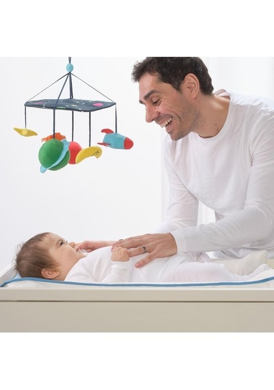Vadra Bebek Alt Değiştirme Ped Kılıfı, Beyaz-mavi Renk Desenli Model