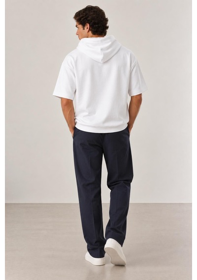 Alexandergardi Cropped Kapüşonlu Kısa Kollu Sweatshirt Beyaz