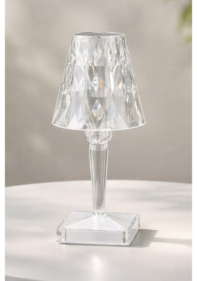 Prizma Kristal Led Masa Lambası 3 Renk Işıklı Dekoratif Aydınlatma 8381888