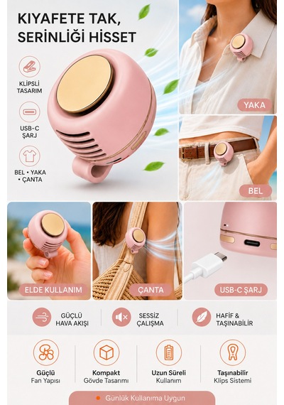 Fan Taşınabilir Mini Fan Usb Şarjlı Klipsli Yaka Fanı Portatif Sessiz El Vantilatörü Bel Çanta Gömlek Askılı Kullanım Serinletici Pembe - 892159781 Fan Taşınabilir Mini Fan Usb Şarjlı Klipsli Yaka Fanı Portatif Sessiz El Vantilatörü Bel Çanta Gömlek Askılı Kullanım Serinletici Pembe - 892159781
