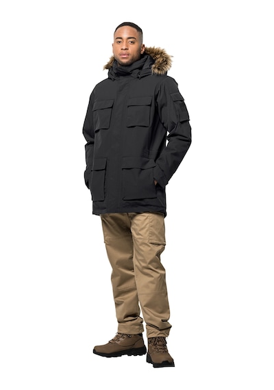 Jack Wolfskin Glacier Canyon Erkek Su Geçirmez Parka Siyah
