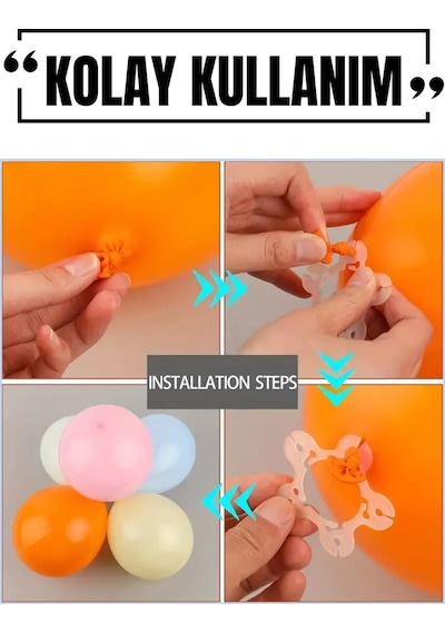 Balon Çiçek Yapma Aparatı Papatya Desen 6 Adet Doğum Günü Parti Yardımcısı Diğer