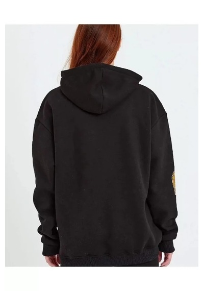 Suma Siyah Baskılı Kapüşonlu Sweatshirt