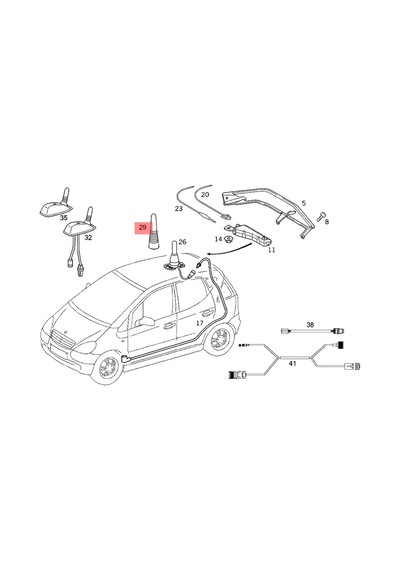 Mercedes C W202 1993-2001 İçin Anten Lastik Kapak