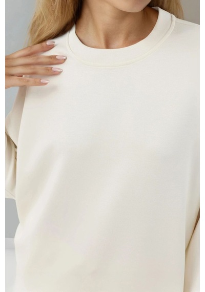 Hiccup Modal Dokunuşlu Basic Sweatshirt Fildişi Doğal