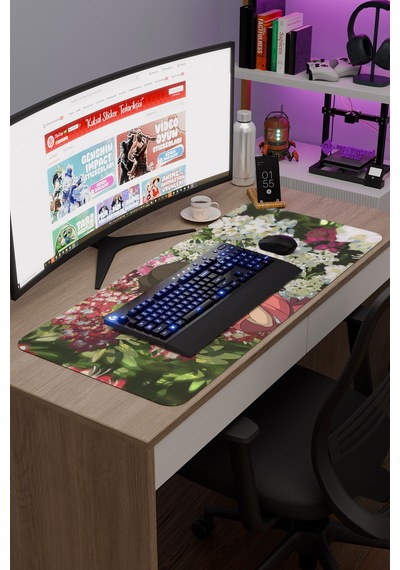 Spirited Away Kaymaz Dikişli Kauçuk Oyuncu Mousepad V1 - 90x40 Xxl Gaming Mouse Pad Fare Altlığı