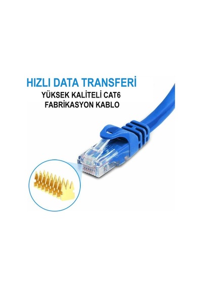 5 Metre Cat6 Kablosu Ethernet Lan Internet Network Kablosu