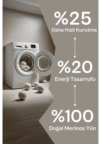3 Adet Çamaşır Yün Kurutma Topu Xxl Büyük Boy Doğal Yumuşatıcı Çamaşır Kurutma Makinesi Topları Cn Diğer