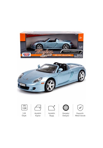 1:24 Porsche Carrera Gt Açılabilir Kapılı Metal Diecast Model Araba Çok Renkli