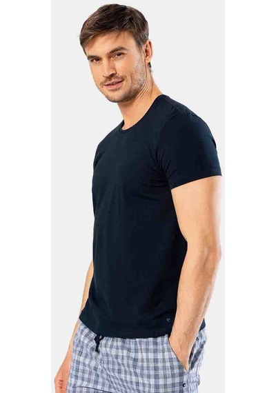 Cacharel Erkek Bisiklet Yaka Likralı T-shirt 1331/lacivert 001