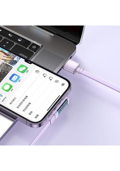 Ca-3414 Usb-a To Lightning 20w 3a L Tip Hızlı Şarj Kablosu 1.8m Mor