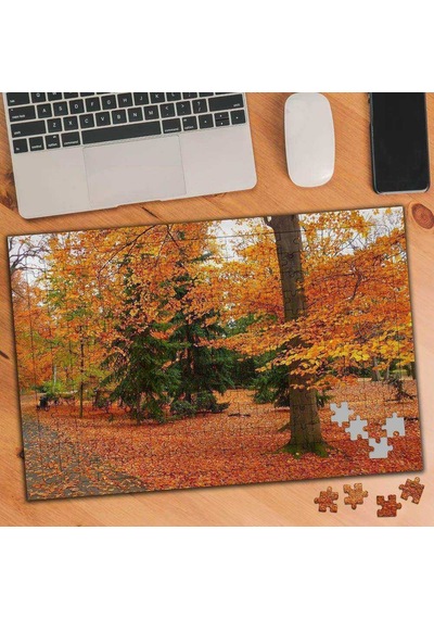 Sonbaharda Sararmış Yapraklar 240 Parça Puzzle Yapboz-74840