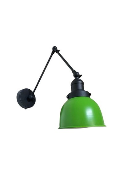 Rsylight Retro Metal Dekoratif Akrobatik Rustik Yeşil Mafsallı Duvar Aplik Siyah