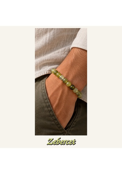 Zebercet Taşı Bileklik 8 Mm, Unisex, Elastik Çok Renkli