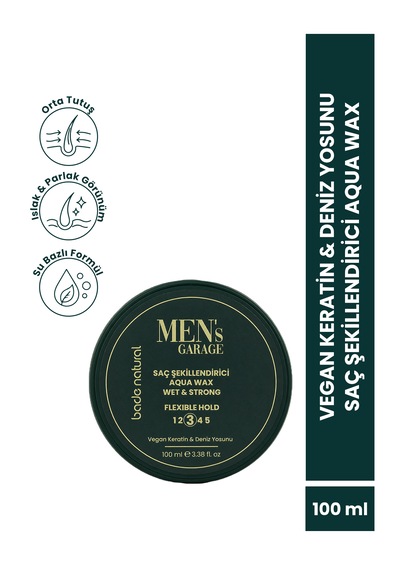 Bade Natural Men's Garage Saç Şekillendirici Aqua Wax 100 Ml