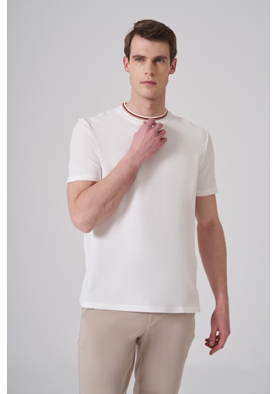 Morven Erkek Ekru Trend Düz Penye Bisiklet Yaka T-shirt 26ys018012454 Ekru