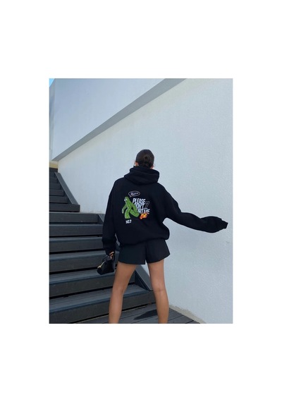 Prtnc Protonic Oversize Sweatshirt Please Dont Hurt Me Siyah Siyahdont
