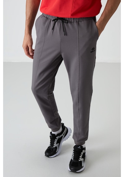 Tommy Life Koyu Gri Pamuklu Yumuşak Dokulu Comfort Fit Nakışlı Erkek Jogger - 82123 Koyu Gri