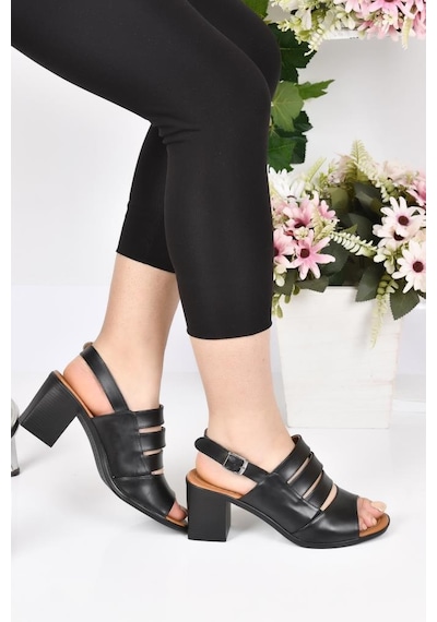 Papuçcity Frzn 02581 6 Cm Topuklu Kadın Sandalet Ayakkabı 001
