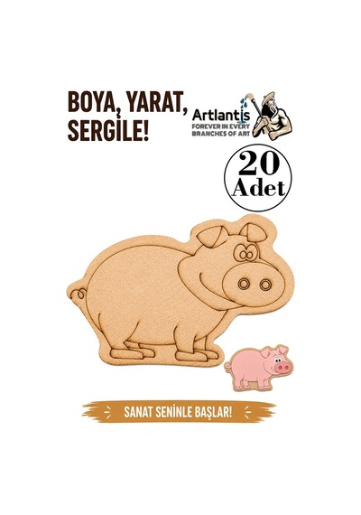 Ahşap Boyama Hayvanlar 20 Adet 10x15 Set3 Hayvan Boyama Figürü Etkinlik Çocuk Gelişim Motor Beceri Anasınıfı Kreş