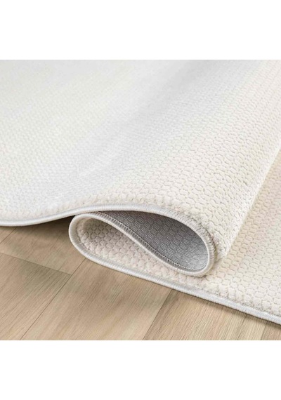 Saf Krem Beyaz Düz Dokulu Modern Halı - Mk12000krs Krem - Beyaz