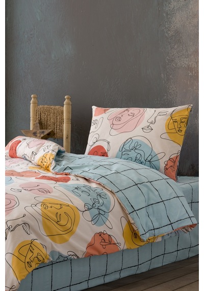 Cozy Home Tek Kişilik Lastikli Çarşaflı Nevresim Takımı Modern Mint