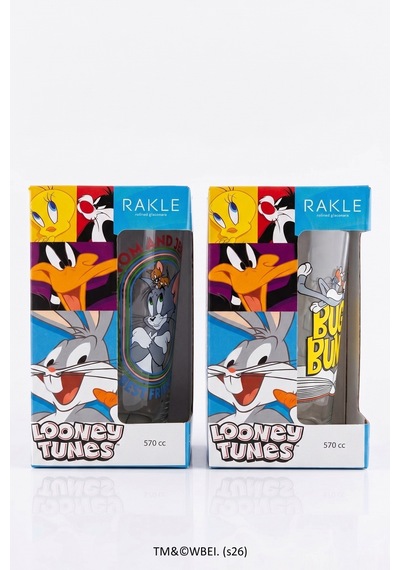 Tom And Jerry Ve Bugs Bunny 2'li Meşrubat Bardağı Seti 570 Cc Renkli
