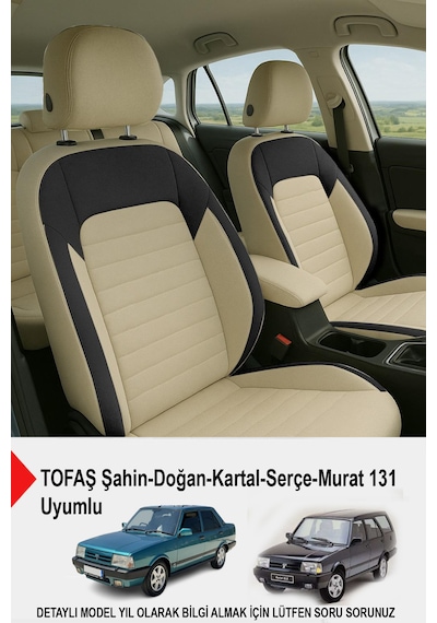Mocha Taytüyü Oto Koltuk Kılıfı Tofaş Kartal-şahin-doğan-serçe-tempra Uyumlu Bej