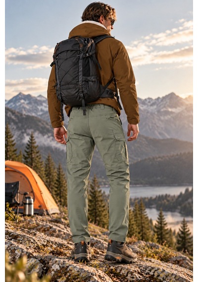 Dechers Erkek Kışlık Softshell İçi Polarlı Rüzgar, Soğuk & Su Geçirmez Taktik Pantolon - E232 Bej