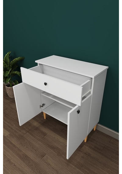 Modern Çekmeceli Çok Amaçlı Mutfak Banyo Dolabı %100 Mdf Erzak Kiler Dolabı Fd01 Beyaz
