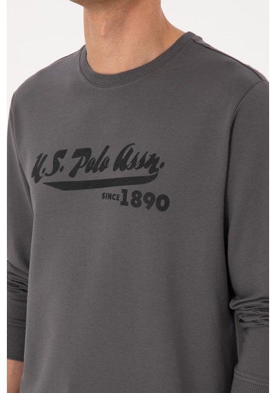U.S. Polo Assn. Erkek Bisiklet Yaka Regular Fit Gri İnce Sweatshirt 50316315-VR024