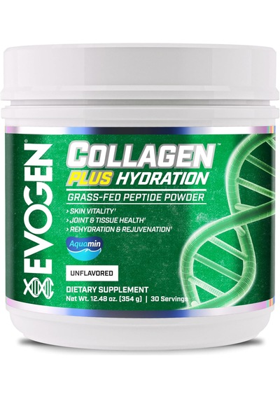 Evogen Collagen Plus Hydration Grass Fed Collagen Skin Joint & Tissue Health Unflavored
