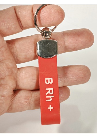 B Rh + Pozitif Kan Grubu Silikon Anahtarlık Acil Durumlar İçin Hayati Bilgi Çok Renkli