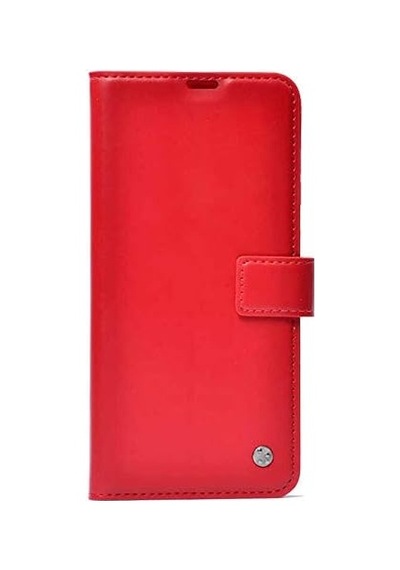 Galaxy M11 Uyumlu Kılıf Deri Cüzdanlı Standlı Uyumlu Kılıf - Kırmızı Arka Kapak