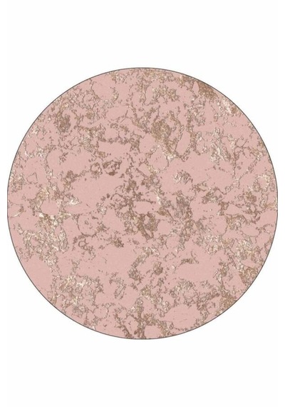 Pembe Mermer Görünümlü Oval Banyo Klozet Paspas Seti Bs064n11