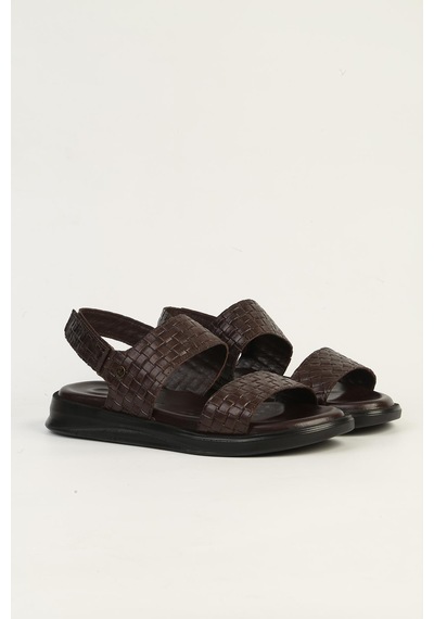 Pierre Cardin Hakiki Deri Kahve Erkek Sandalet Pc-7334 Kahverengi