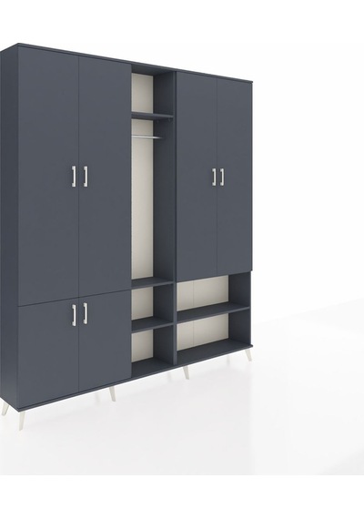 Arges Dolap 15 Raflı 5 Kapaklı Tek Askılı 220x30x243 Antrasit-antrasit/antrasit Antrasıt/antrasıt Arges Dolap 15 Raflı 5 Kapaklı Tek Askılı 220x30x243 Antrasit-antrasit/antrasit Antrasıt/antrasıt