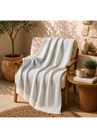 Tr Premium Pamuklu Lilyana Koltuk Örtüsü 170x210 Cm, Çift Taraflı Dekoratif Şal, Tekli, Üçlü, Kanepe, Çekyat V Genel