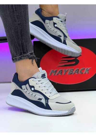 Mayback Erkek Spor Günlük Yazlık Ortopedik Ayakkabı Gri - Lacivert
