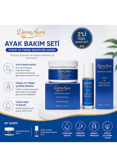 Ayak Bakım Seti Topuk Bakım Kremi 100 Ml + Tırnak Ve Tırnak Çevresi Bakım Serumu 10 Ml