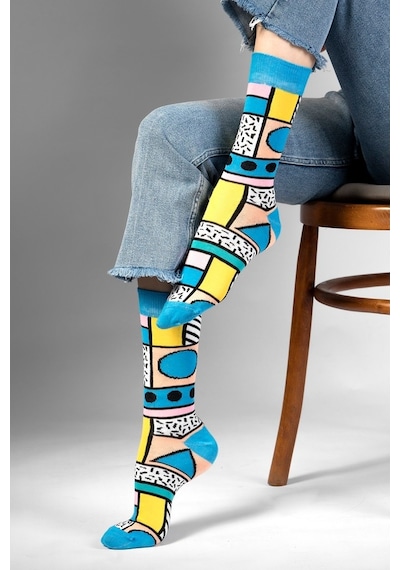 Ozzy Socks Geo Desenli Çorap Çok Renkli